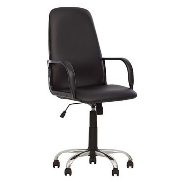 Директорски стол ДИПЛОМАТ- снимка отпред, черна еко кожа