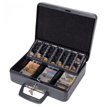 Метална кутия с евро монетник 300х258х90 мм със заключващ механизъм