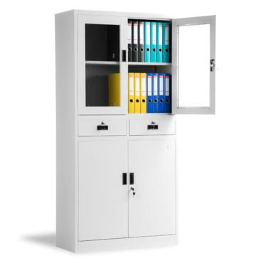 Архивен шкаф BTL LZ с 4 отделения 185х90х40 см - отворена горна дясна врата, стъкло