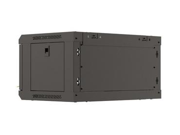 Комуникационен шкаф Lanberg rack cabinet 19' wall-mount 4U/540x350 (flat pack) with glass door black