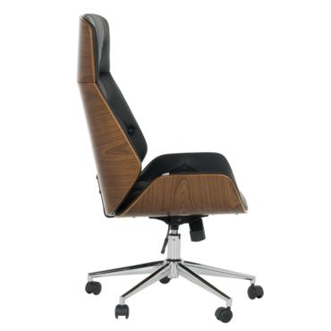 Директорски стол АРСЕН- снимка отстрани, хромирана кръстачка