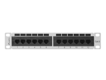 Пач панел Lanberg patch panel 12port 1U 10' CAT.6, grey