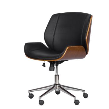 Работен стол КАТРИН-снимка отстрани, хромирана кръстачка