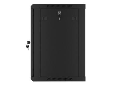 Комуникационен шкаф Lanberg rack cabinet 19' wall-mount 12U/600x450 for self-assembly with metal door black (flat pack)