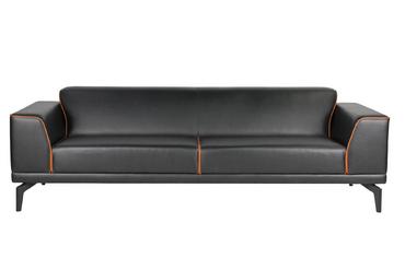 Триместен диван САМУИЛ SOLO 03- снимка в профил, черен цвят на кожата