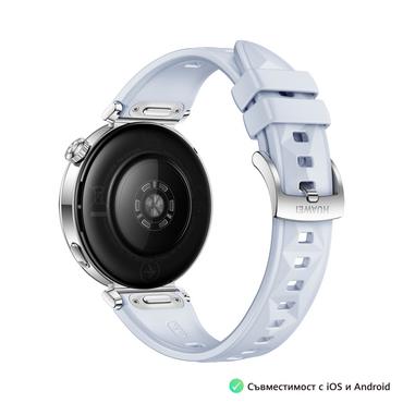 Часовник Huawei Watch GT5 Jana-B19FC, 1.32', Amoled 466x466 PPI 352, , BT5.2 BLE/BR/EDR, 5ATM, 524mAh, Screenshot sharing, support message input, message notifications, Battery life up to 7 days,Compatible with iOS and Android devices, Blue Fluoroelastome