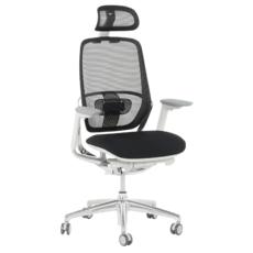 Работен стол СЕЛЕНА- снимка отпред, , черен меш