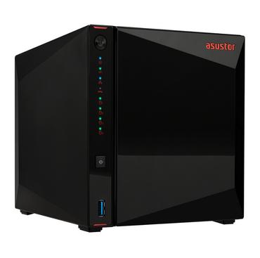 Мрежов сторидж Asustor AS5304T, 4-Bay NAS, Intel Celeron J4105 Quad-Core 1.5 GHz (burst up 2.5 GHz), 4 GB SO-DIMM DDR4,4 x 2.5'/3.5' SATA3 HDD or SSD 2.5 GbE x 2, USB 3.2 Gen 1 Type A x 3, WOW (Wake on WAN), WOL, System Sleep Mode, AES-NI hardware encrypt