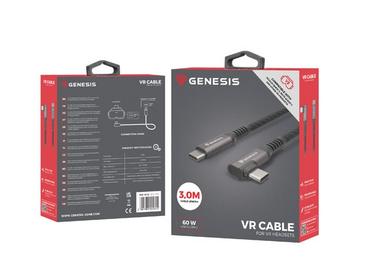 Кабел Genesis Cable USB-C M/M 3.1 GEN 2, 10GB/S PD60W VR, 3m, Black