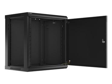 Комуникационен шкаф Lanberg rack cabinet 19' wall-mount 12U/600x450 for self-assembly with metal door black (flat pack)