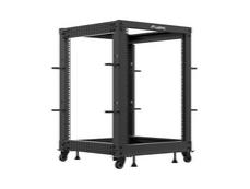 Комуникационен шкаф Lanberg open rack 19' 15U 600x600-1100 adjustable black