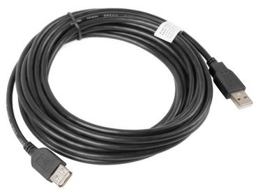 Кабел Lanberg extension cable USB 2.0 AM-AF, 5m, black