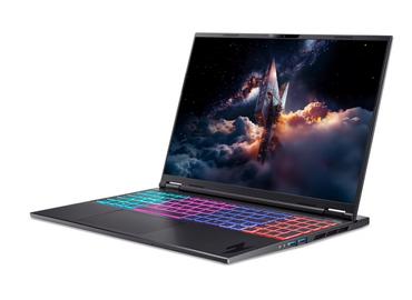 Лаптоп Acer Nitro 16S AI, AN16S-61-R352, AMD Ryzen AI 9 365 (10C/20T, up to 5.0GHz, 34MB), 16'WUXGA (2560x1600)IPS 180Hz,  1*16GB (1 slot free), 1024GB PCIe NVMe SSD, GeForce RTX 5070 8GB DDR7 848 AI TOPS, WiFi 6E, Micro SD, BT 5.3, No Os, Black