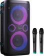 Аудио система Hisense Party Rocker One Plus (HP110) Bluetooth Speaker with 300W Power, Built-in Woofer, Karaoke Mode, Built-in Wireless Charging Pad, AUX Input and Output, USB, 15 Hour Long-Lasting Battery 4 x 2500Ah, 2x mics included