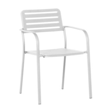 Градински стол ЛАЗУР- бял цвят на метала