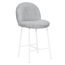 Бар стол РЕА-светлосива дмаска, бял цвят крака