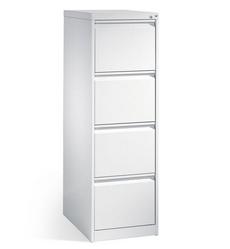 Метална картотека FRT с 4 чекмеджета - снимана отстрани, сива на цвят, затворени чекмеджета