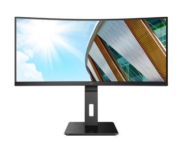 Монитор AOC CU34P2A, 34' Curved 1500R, VA, WLED, 3440x1440@100Hz, 4ms GtG, 1ms MPRT, 300cd m/2, 3000:1, 50M:1 DCR, Adaptive Sync, FlickerFree, Low Blue Light , 3Wx2, Tilt, Height Adjust, Swivel, 2xHDMI, DP, USB hub