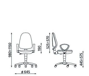 Работен стол АВРЕЛИ- схема, размери