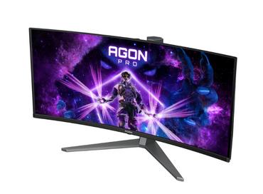 Монитор AOC AG346UCD, 34' Curved 1800R QD-OLED, 3440x1440@175Hz, 0.03msGtG, 1000 cd/m2, 1.5M:1, 80M:1DCR, Adaptive Sync, FlickerFree, Low Blue Light, 8Wx2, Tilt, Height Adjust, Swivel, 2xHDMI, DP, USB hub