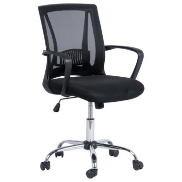 Работен стол ЕМИЛИ- сниман отстрани, черен цвят, меш