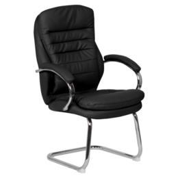 Посетителски стол ЛАЗАРИНА- черна еко кожа