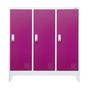 Метален гардероб с 3 отделения 120x40x120 см 4 цвята- цикламен, сниман отпред, затворен