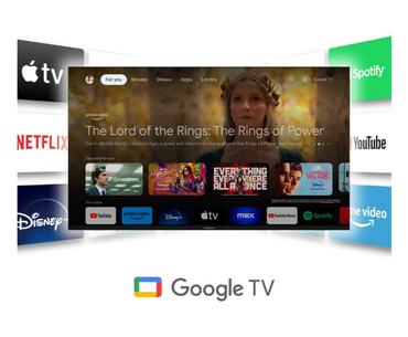 Телевизор Thomson Smart UHD TV 55'; Google TV; 3840 x 2160 (4K UHD), 4000:1, DLED, 60 Hz, DVB-T/T2/C/S/S2, HDR10, Wi-Fi, Bluetooth, LAN, HDMI 2 (2.0) + 2 (2.1), USB 2 (2.0) + 1 (3.0),Central Swivel Stand, Black