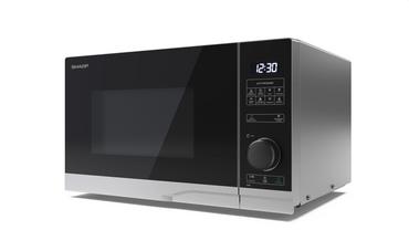 Микровълнова печка Sharp YC-PS234AE-S, Semi Digital, Cavity Material -Grey painted, 23l, 900 W, LED Display White, Timer & Clock function, Child lock, Silver door, Defrost, Cabinet Colour: Silver