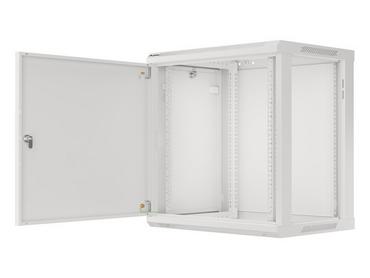 Комуникационен шкаф Lanberg rack cabinet 19' wall-mount 12U/600x450 for self-assembly with metal door grey (flat pack)