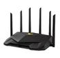 Рутер Asus Gaming Wireless TUF Router AX6000, Dual-Band, Quad-Core 2.0GHz CPU, 256MB/512MB Flash/RAM, 2.5G dual-port, AiProtection Pro, Adaptive QoS, VPN Fusion, IPTV, OFDMA, MU-MIMO, Beamforming, Link Aggregation, Port forwarding, AiM, Black