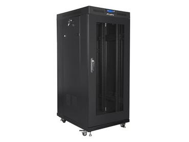Комуникационен шкаф Lanberg rack cabinet 19' free-standing 27U / 600x800 self assembly flat pack with mesh door LCD, black