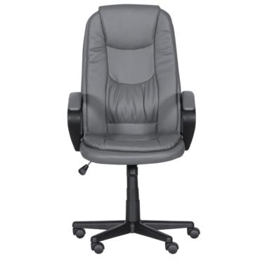 Директорски стол ЯСЕР- сива еко кожа полипропиленова кръстачка