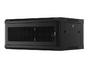 Комуникационен шкаф Lanberg rack cabinet 19' wall-mount 4U/600x450 with perforated door black (flat pack)