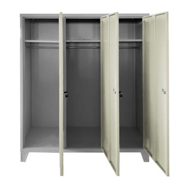 Метален гардероб детски BTL JZ с  3 отделения 150x120x40 см- отворен, празен