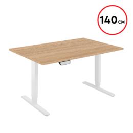 Бюро регулируемо ЛИБРЕ U4- бяла снова, плт цвят- дъб, 140 см