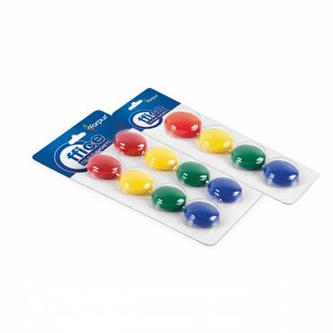 Магнити ф 20 мм 6 броя- цветни