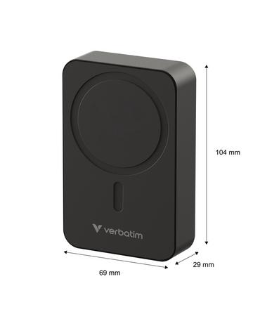 Външна батерия Verbatim Charge 'n' Go Essentials Power Bank Magnetic Wireless 20000mAh Black