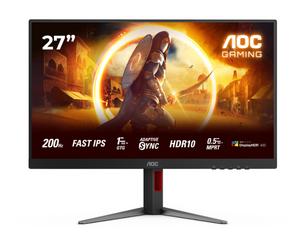 Монитор AOC 27G4HA, 27' Fast IPS WLED, 1920x1080@200Hz, 1ms GtG, 0.5ms MPRT, 300cd m/2, 1000:1, 80M:1 DCR, Adaptive Sync, FlickerFree, Low Blue Light, 2Wx2, Tilt, Height Adjust, Pivot, Swivel, 2xHDMI, DP