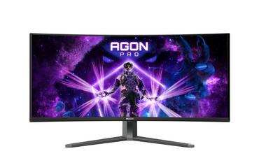 Монитор AOC AG346UCD, 34' Curved 1800R QD-OLED, 3440x1440@175Hz, 0.03msGtG, 1000 cd/m2, 1.5M:1, 80M:1DCR, Adaptive Sync, FlickerFree, Low Blue Light, 8Wx2, Tilt, Height Adjust, Swivel, 2xHDMI, DP, USB hub