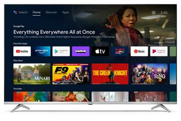 Телевизор Sharp 55FP1EA, 55' LED  Android TV, 4K Ultra HD QLED 3840x2160 Frameless, DVB-T/T2/C/S/S2, Active Motion 800, 2x10W (6 ohm), HDR10, Dolby Digital, Dolby Vision, DTS:X, Google Assistant, Chromecast Built-in, HDMI 2.1 eARC, Micro SD card slot, 3.5