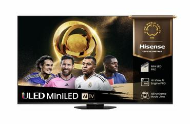 Телевизор Hisense 65' U8Q, 4K Ultra HD 3840x2160, Mini Led Pro, FALD, Quantum Dot, 165Hz, IPS, HDR 10+, HLG, Dolby Vision IQ, Dolby Atmos, Smart TV,Light Sensor,WiFi 5GHz, WiFi Direct, BT, Anyview Cast, 3xHDMI, 2xUSB, LAN, CI+, DVB-T2/C/S2, Black