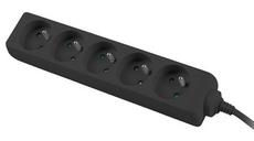 Разклонител Lanberg power strip 1.5m, 5 sockets, french quality-grade copper cable, black