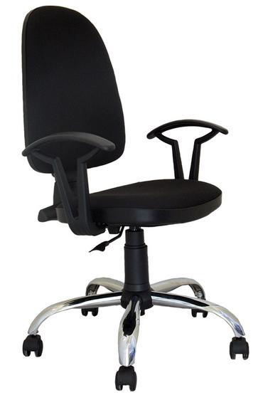 Работен стол АЙДЕМИР- черен цвят, хром база