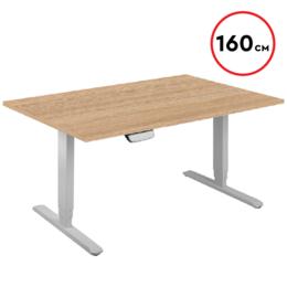 Бюро регулируемо ЛИБРЕ U1- сиви крака, плот цвят дъб