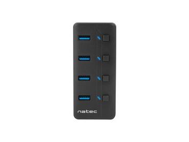 USB хъб Natec USB 3.0 Hub Mantis 2 4-Port On/Off With AC Adapter