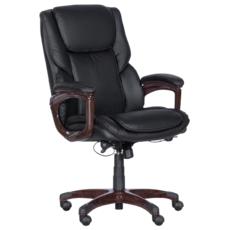 Директорски стол ДЕЙЗИ- снимка отстрани, черен цвят, еко кожа