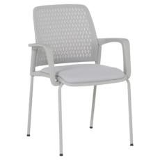 Посетителски стол ЛИМБО-сниман отпред, светлосив цвят