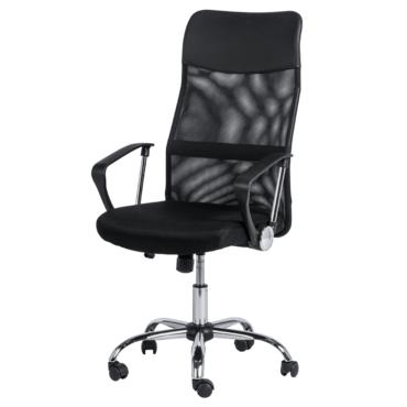 Директорски стол ГЪЛЪБИНА - 1- фиксирани подлакътници, хромирана кръстачка