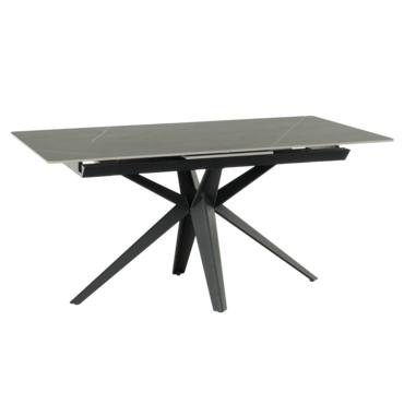 Трапезна маса ЗОРИ разтегателна- сива керамика, черни крака